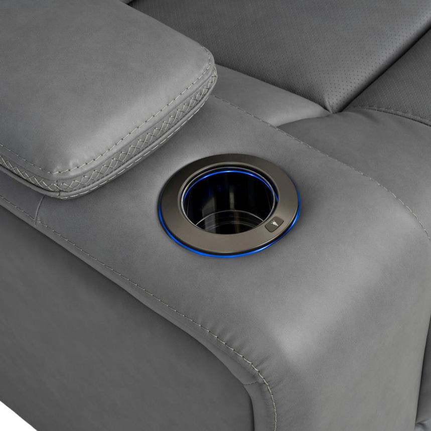 Cobalt Leather Power Reclining Sofa  alternate image, 10 of 13 images.