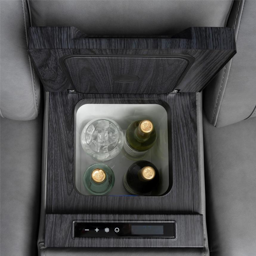 Odyssey Cobalt Leather Reclining Sofa w/Beverage Cooler  alternate image, 9 of 15 images.