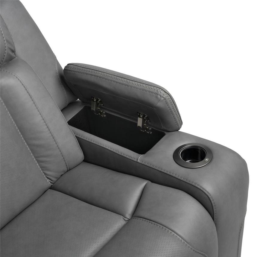 Odyssey Cobalt Leather Reclining Sofa w/Beverage Cooler  alternate image, 12 of 16 images.