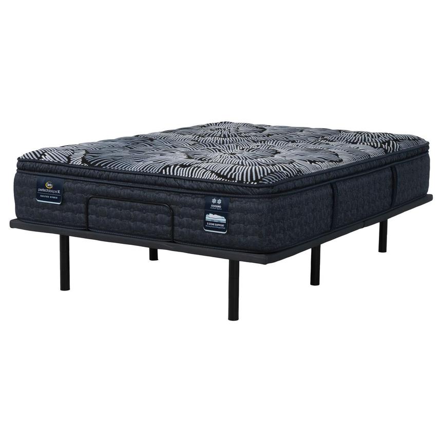 Lexton-Medium Pillow Top Queen Mattress w/Baselogic Silver Powered Base by Serta and Beautyrest main image, 1 of 9 images.