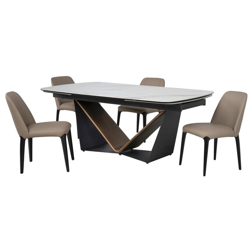 Noah/Karyn Taupe 5-Piece Dining Set main image, 1 of 3 images.