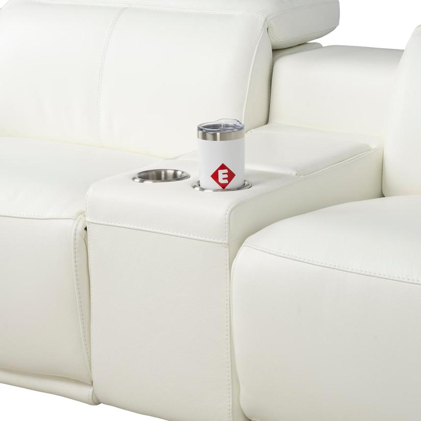 Davis 2.0 White Leather Power Reclining Sectional with 6PCS/3PWR  alternate image, 6 of 13 images.