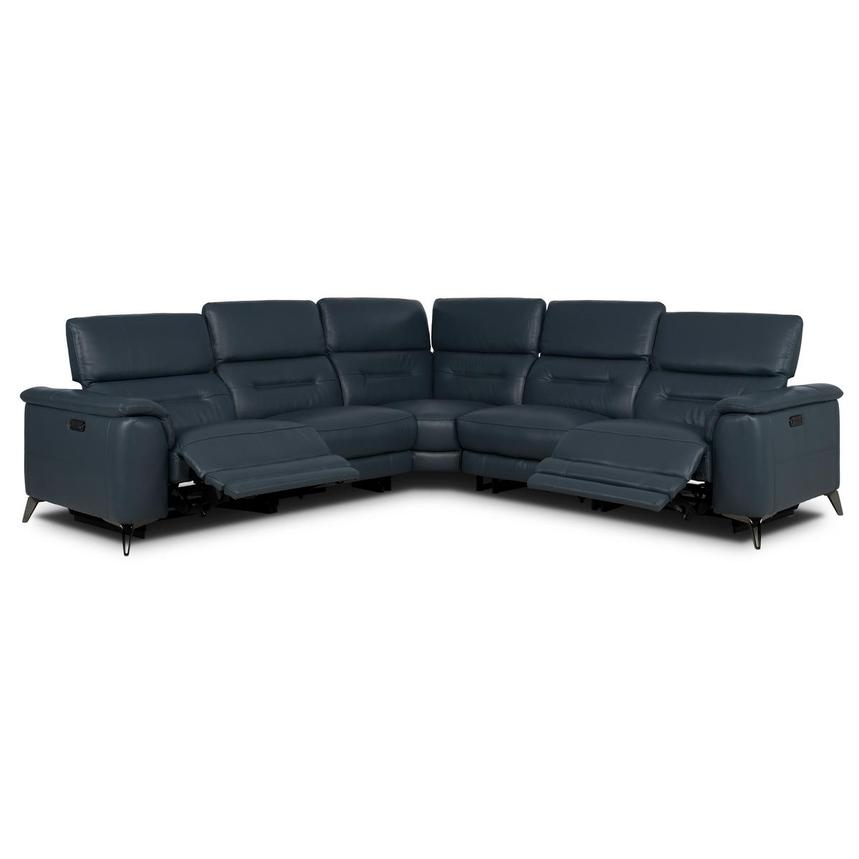 Anabel 2.0 Blue Power Reclining Sectional with 5PCS/2PWR  alternate image, 2 of 9 images.
