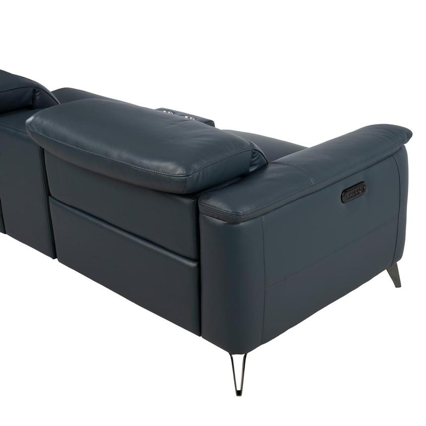 Anabel 2.0 Blue Leather Power Reclining Sectional with 5PCS/3PWR  alternate image, 5 of 9 images.