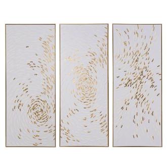 Golden Trilogy Canvas Wall Art Set of 3