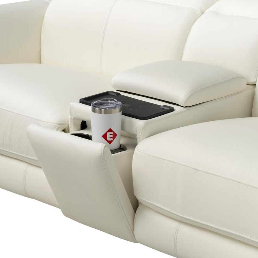 Luke 2.0 White Leather Power Reclining Sectional with 5PCS/2PWR  alternate image, 5 of 11 images.