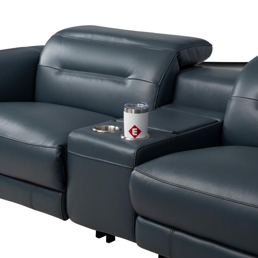 Anabel 2.0 Blue Leather Power Reclining Sectional with 6PCS/2PWR  alternate image, 5 of 13 images.
