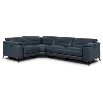 Anabel 2.0 Blue Power Reclining Sectional with 4PCS/2PWR