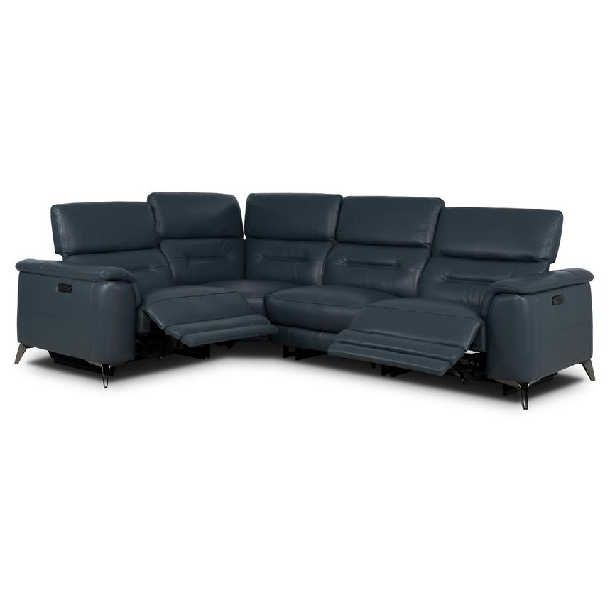 Anabel 2.0 Blue Power Reclining Sectional with 4PCS/2PWR  alternate image, 2 of 9 images.