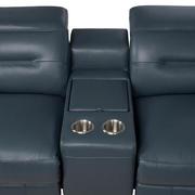 Anabel 2.0 Blue Leather Power Reclining Sectional with 6PCS/3PWR  alternate image, 6 of 13 images.
