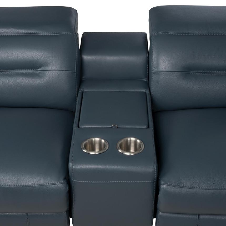 Anabel 2.0 Blue Leather Power Reclining Sectional with 6PCS/3PWR alternate image, 6 of 13 images.