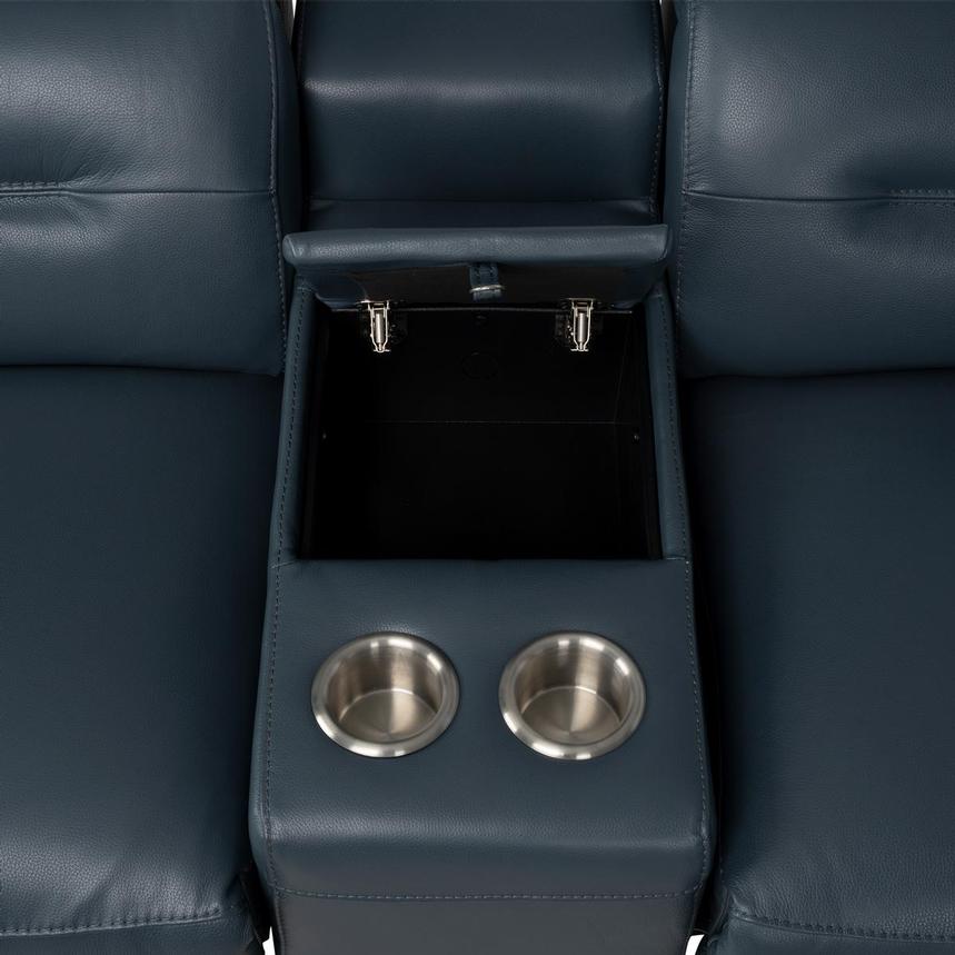 Anabel 2.0 Blue Leather Power Reclining Sectional with 6PCS/3PWR alternate image, 8 of 13 images.