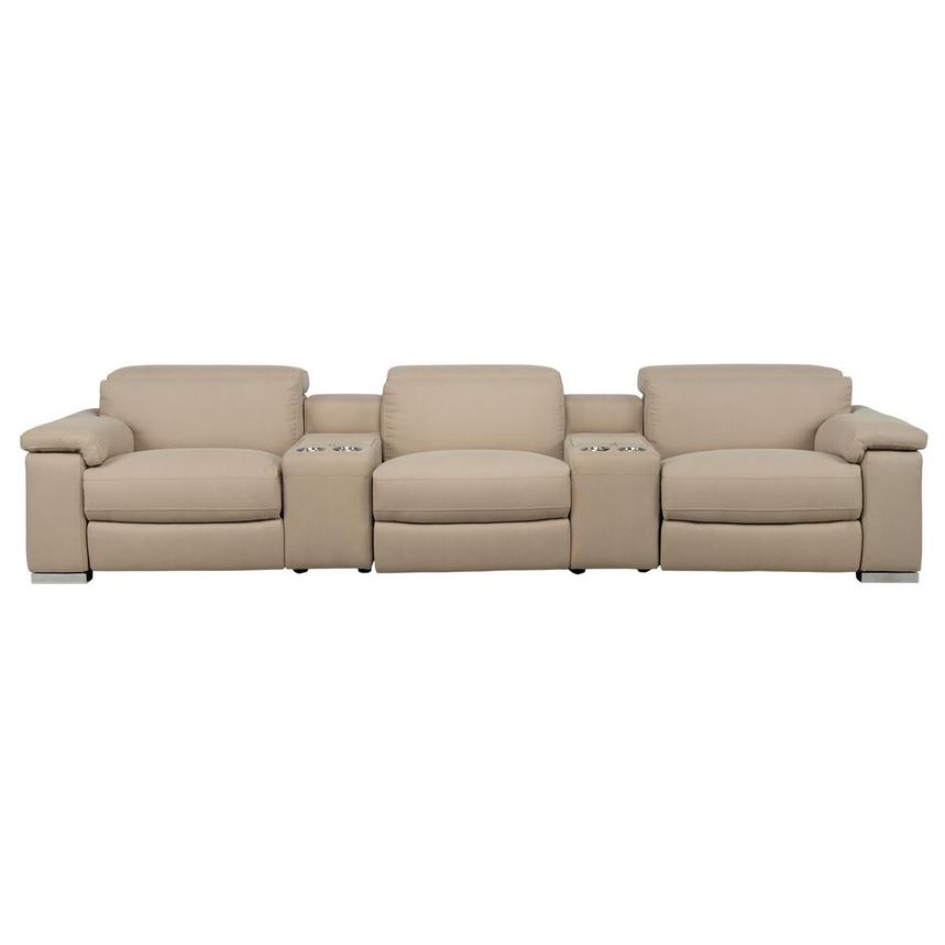 Karly Beige Home Theater Seating with 5PCS/2PWR main image, 1 of 11 images.