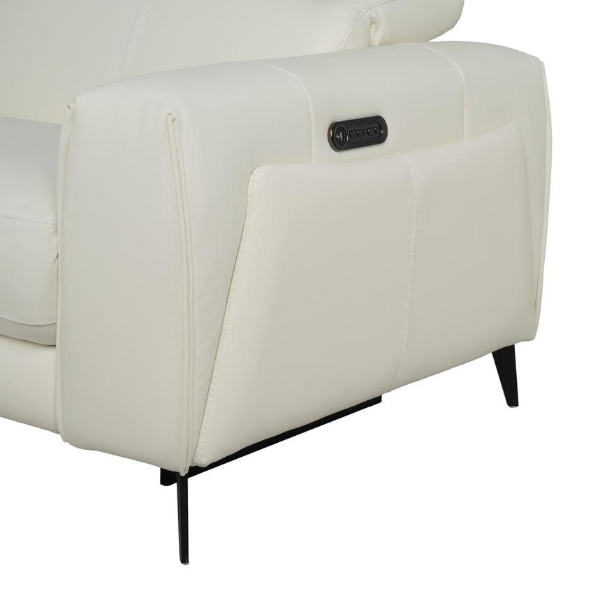 Luke 2.0 White Leather Power Reclining Sectional with 4PCS/2PWR  alternate image, 7 of 10 images.