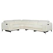 Luke 2.0 White Leather Power Reclining Sectional with 4PCS/2PWR  main image, 1 of 10 images.
