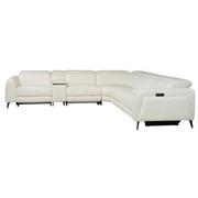 Luke 2.0 White Leather Power Reclining Sectional with 6PCS/3PWR  alternate image, 3 of 13 images.