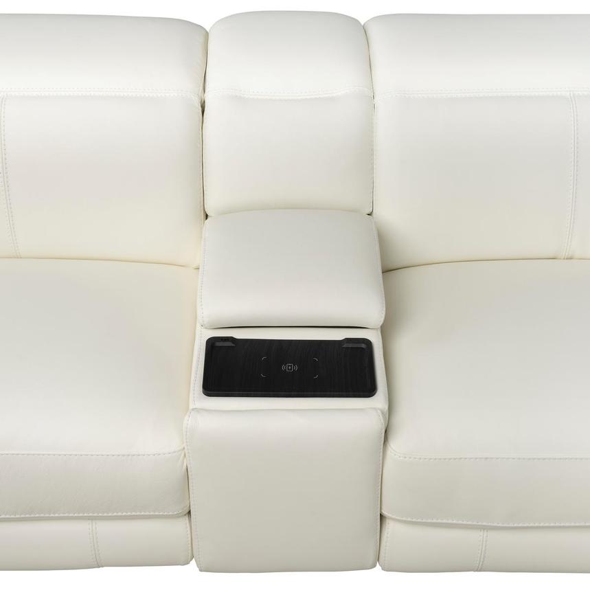 Luke 2.0 White Leather Power Reclining Sectional with 6PCS/3PWR  alternate image, 7 of 12 images.