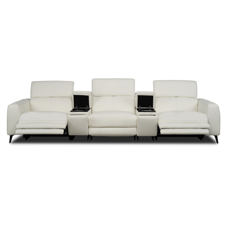 Luke 2.0 White Home Theater Leather Seating w/3PWR  alternate image, 2 of 11 images.