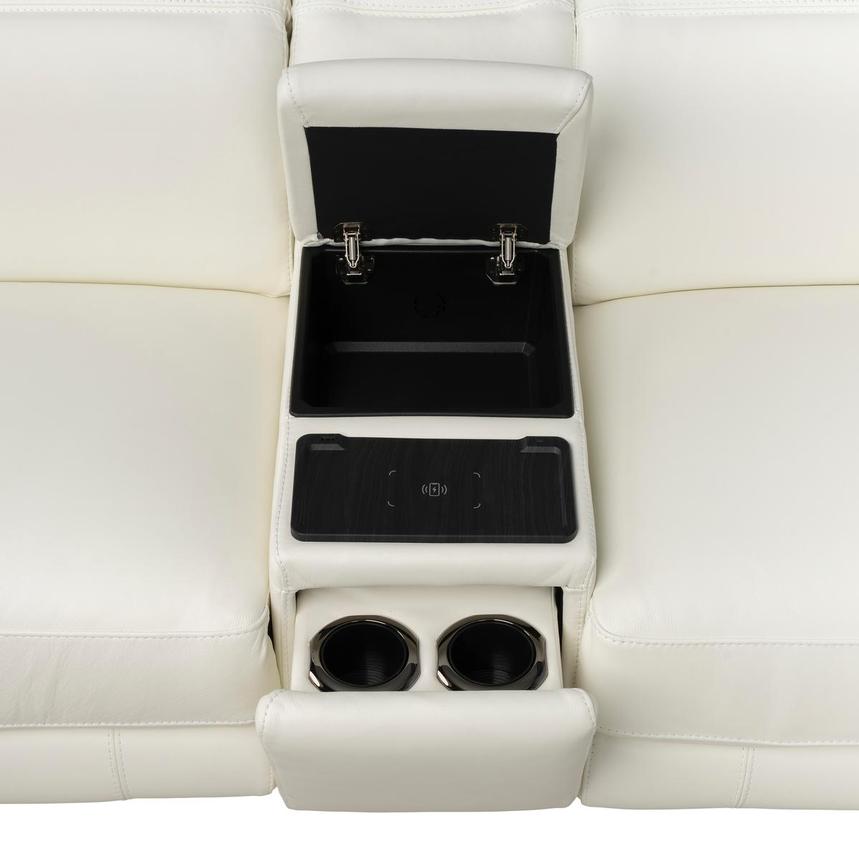 Luke 2.0 White Leather Power Reclining Sectional with 6PCS/3PWR alternate image, 8 of 12 images.