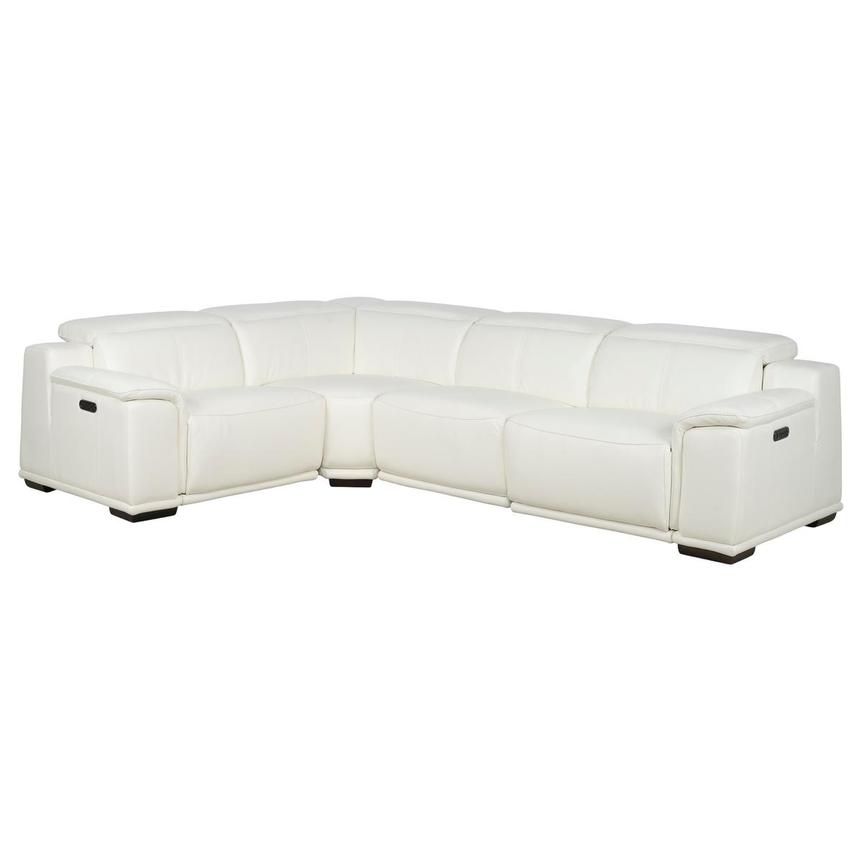 Davis 2.0 White Leather Power Reclining Sectional with 4PCS/2PWR  main image, 1 of 10 images.