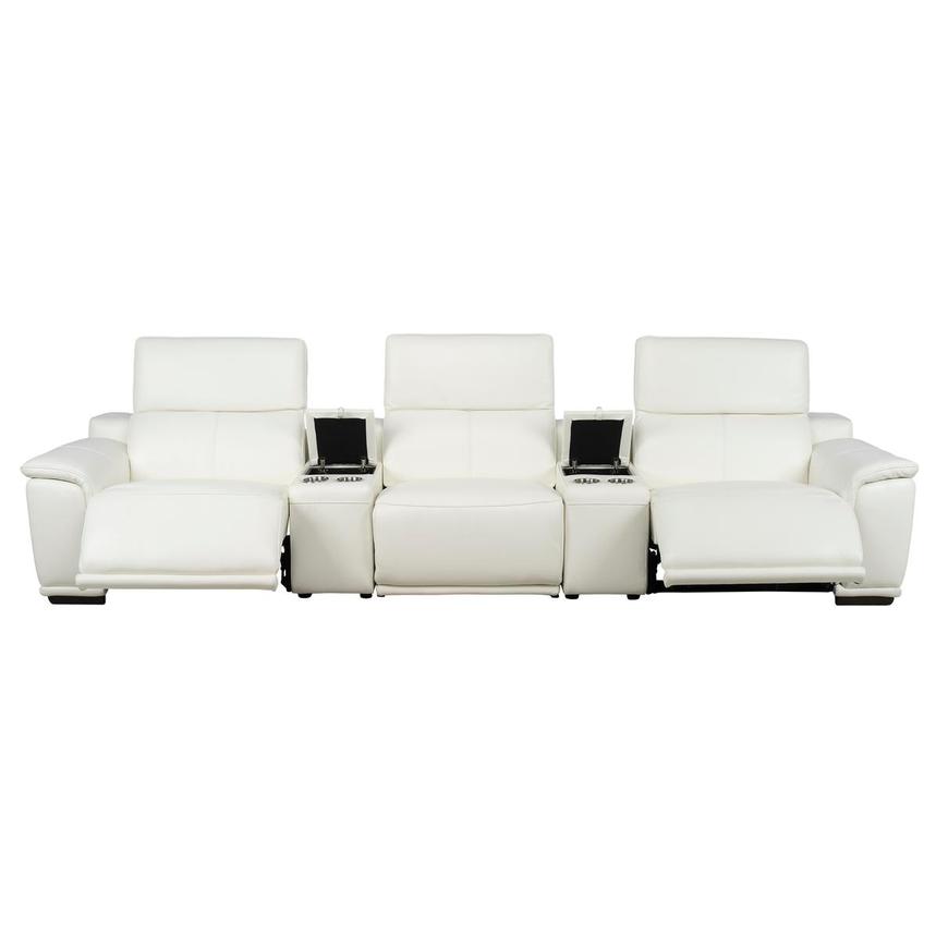 Davis 2.0 White Home Theater Leather Seating with 5PCS/2PWR  alternate image, 2 of 12 images.