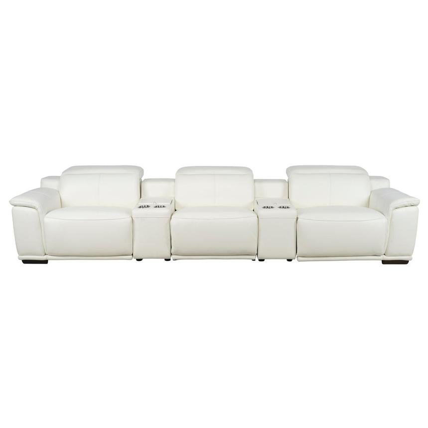 Davis 2.0 White Home Theater Leather Seating with 5PCS/2PWR  main image, 1 of 12 images.