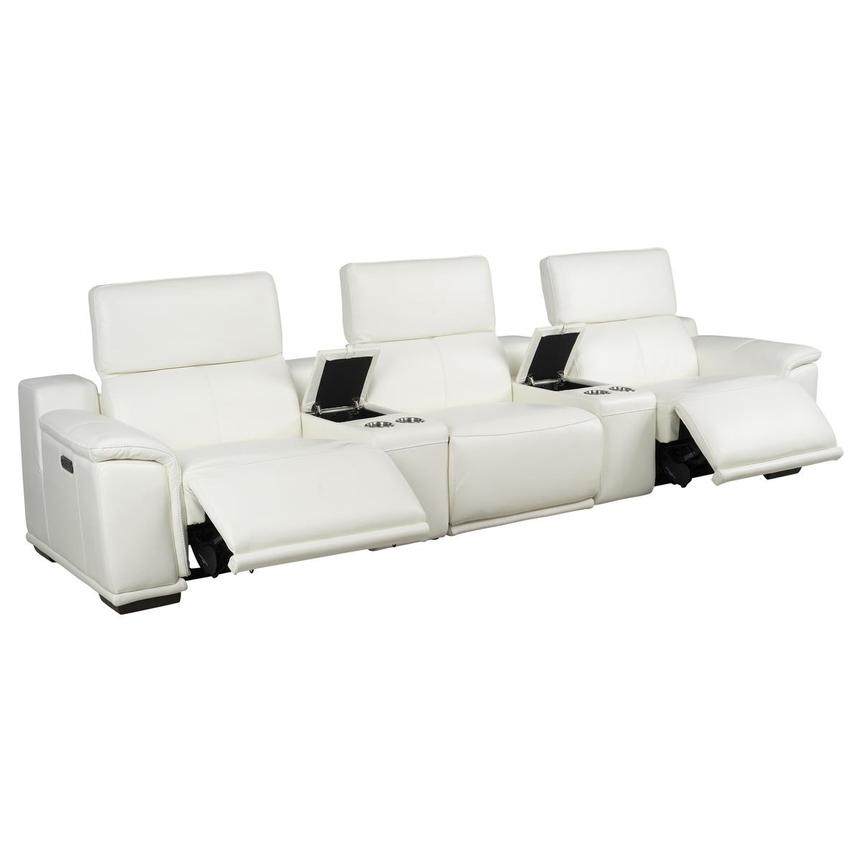Davis 2.0 White Home Theater Leather Seating with 5PCS/2PWR alternate image, 3 of 12 images.