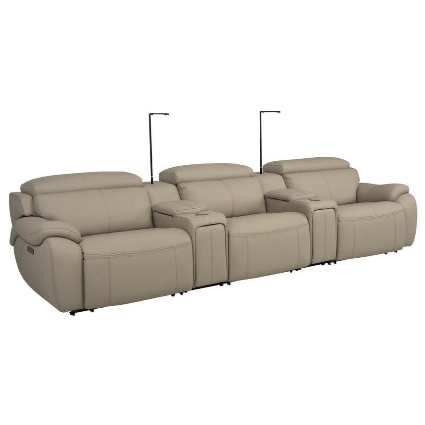 Mars Home Theater Leather Seating with 5PCS/2PWR  alternate image, 3 of 14 images.