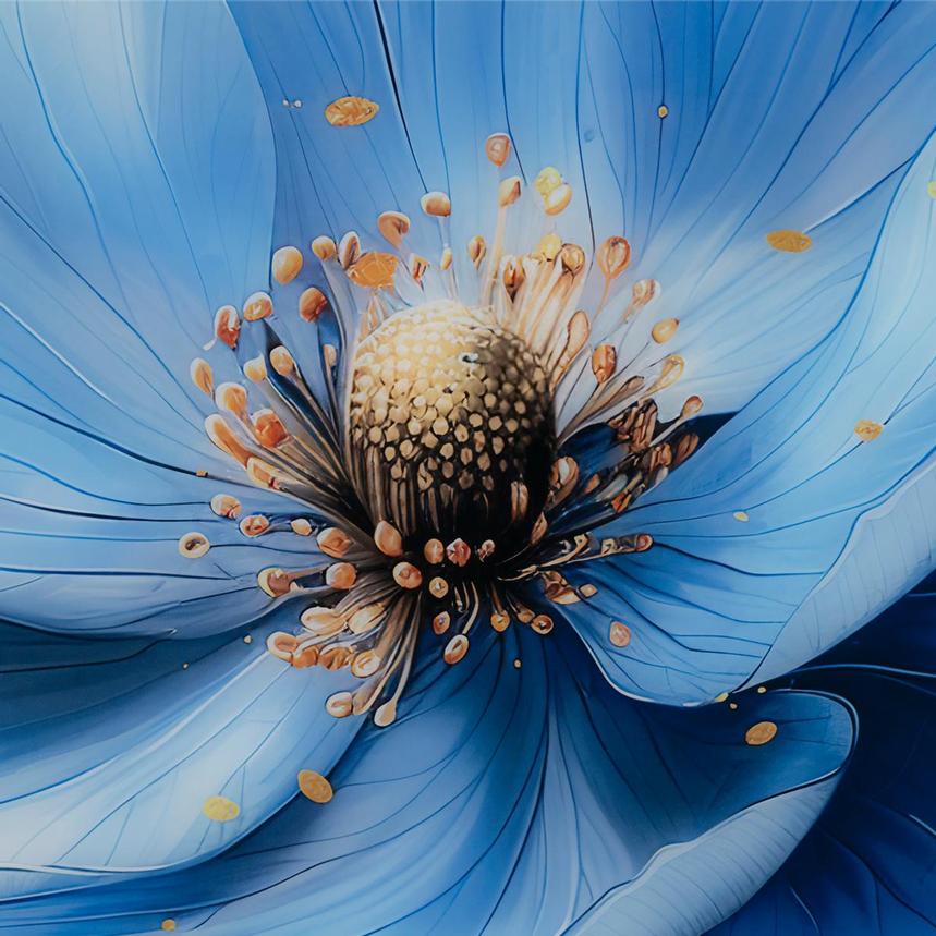 Azure Blossom Acrylic Wall Art alternate image, 3 of 5 images.