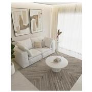 Vector Gray Cowhide Patchwork 5' x 8' Area Rug  alternate image, 2 of 5 images.
