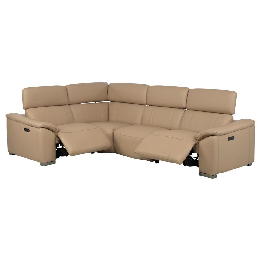 Cordova Dark Cream Leather Power Reclining Sectional with 4PCS/2PWR alternate image, 3 of 10 images.