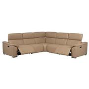 Cordova Dark Cream Leather Power Reclining Sectional with 5PCS/2PWR  alternate image, 3 of 10 images.