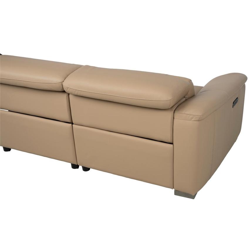 Cordova Dark Cream Leather Power Reclining Sectional with 5PCS/2PWR alternate image, 5 of 10 images.