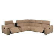 Cordova Dark Cream Leather Power Reclining Sectional with 6PCS/2PWR  alternate image, 3 of 10 images.