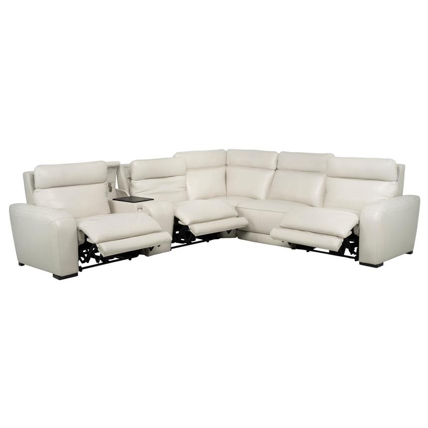 Rumba Leather Power Reclining Sectional with 6PCS/3PWR  alternate image, 2 of 16 images.