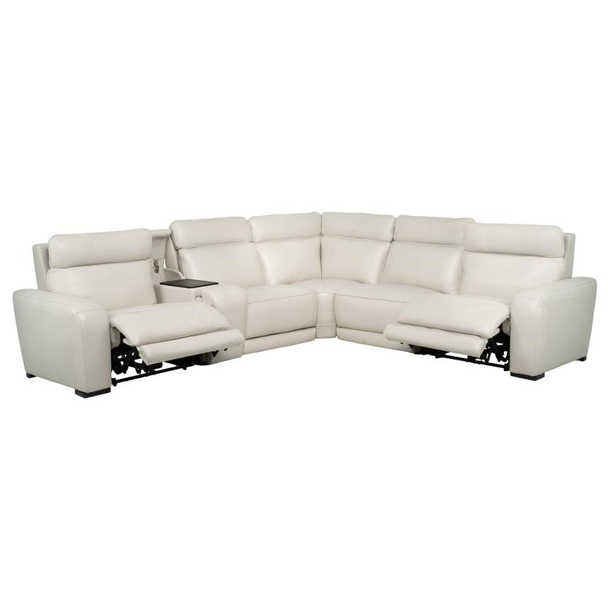 Rumba Leather Power Reclining Sectional with 6PCS/2PWR alternate image, 2 of 16 images.