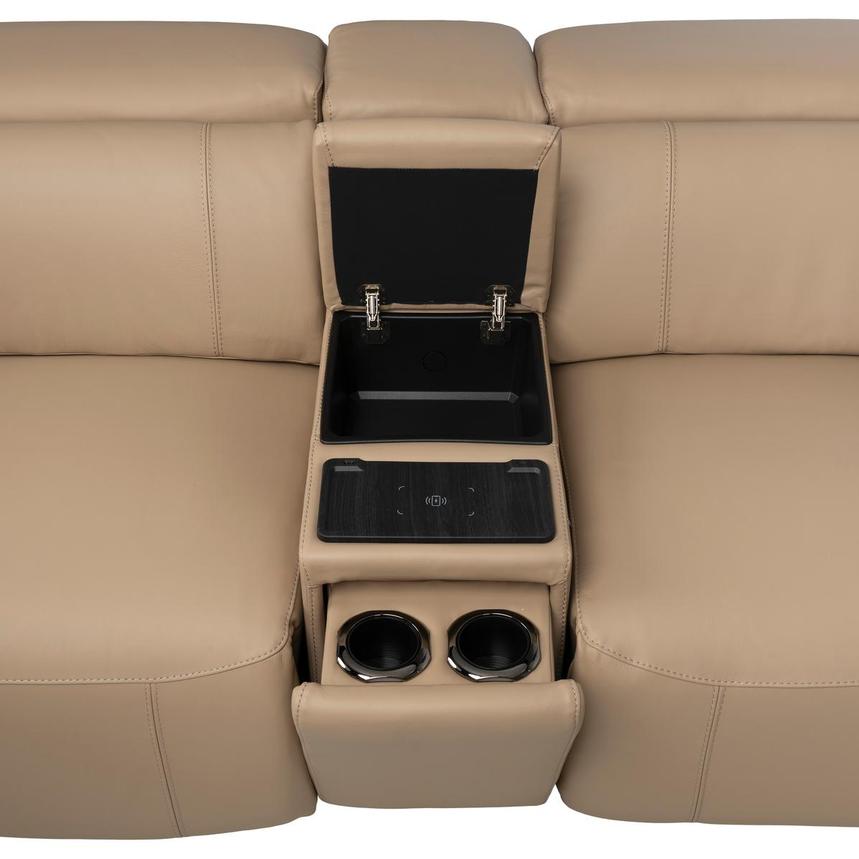 Cordova Dark Cream Leather Power Reclining Sectional with 6PCS/3PWR alternate image, 5 of 10 images.