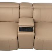 Cordova Dark Cream Leather Power Reclining Sectional with 7PCS/3PWR  alternate image, 6 of 13 images.