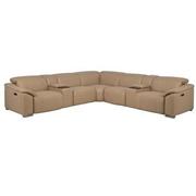 Cordova Dark Cream Leather Power Reclining Sectional with 7PCS/3PWR  main image, 1 of 13 images.
