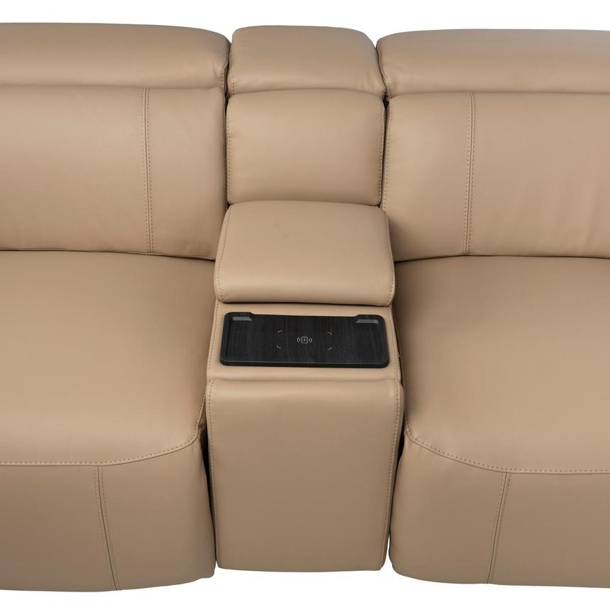 Cordova Dark Cream Leather Power Reclining Sectional with 7PCS/3PWR alternate image, 6 of 13 images.