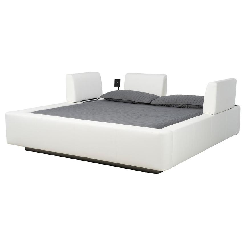 Cassie Party White King Platform Bed w/3 Backrests alternate image, 2 of 2 images.