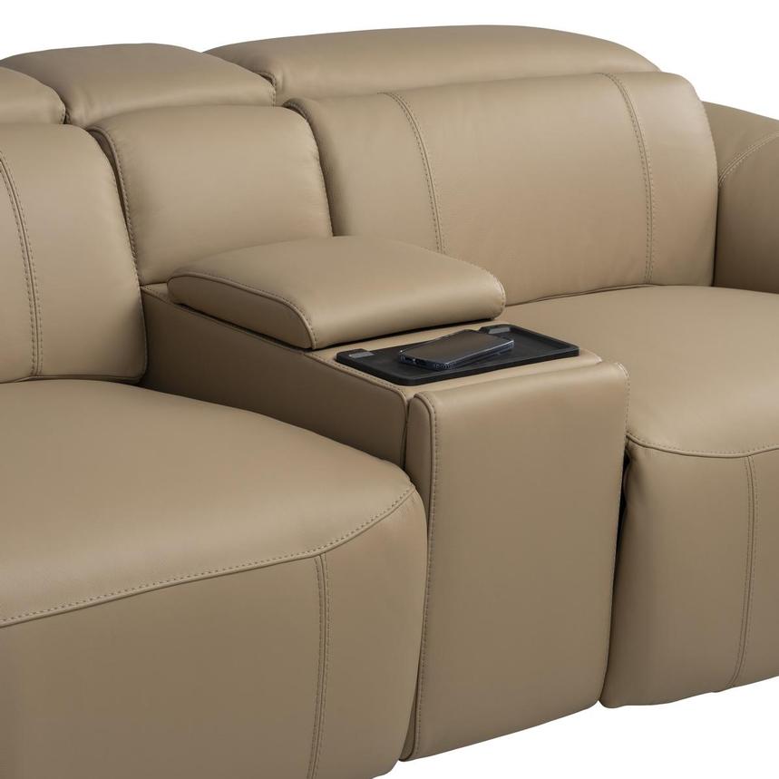 Cordova Dark Cream Home Theater Leather Seating with 5PCS/2PWR  alternate image, 7 of 10 images.