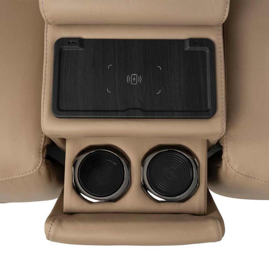 Cordova Dark Cream Home Theater Leather Seating with 5PCS/3PWR  alternate image, 7 of 12 images.