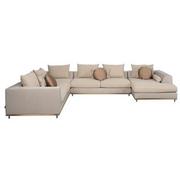 Hanna Beige Sectional Sofa w/Right Chaise  alternate image 2 of 4 images.