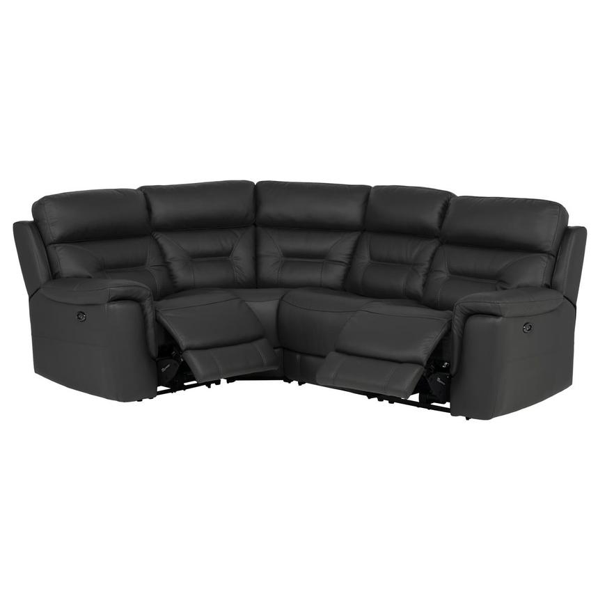 Palmer Dark Gray Leather Power Reclining Sectional with 4PCS/2PWR  alternate image, 2 of 9 images.