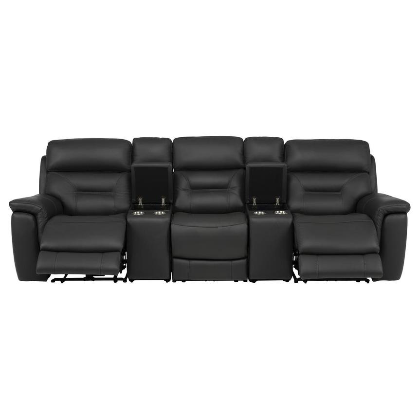 Palmer Dark Gray Home Theater Leather Seating with 5PCS/2PWR  alternate image, 2 of 9 images.