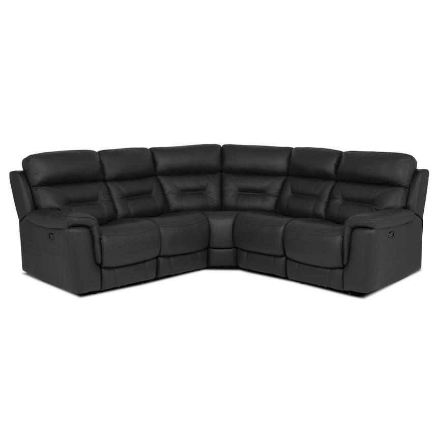 Palmer Dark Gray Leather Power Reclining Sectional with 5PCS/2PWR  main image, 1 of 9 images.