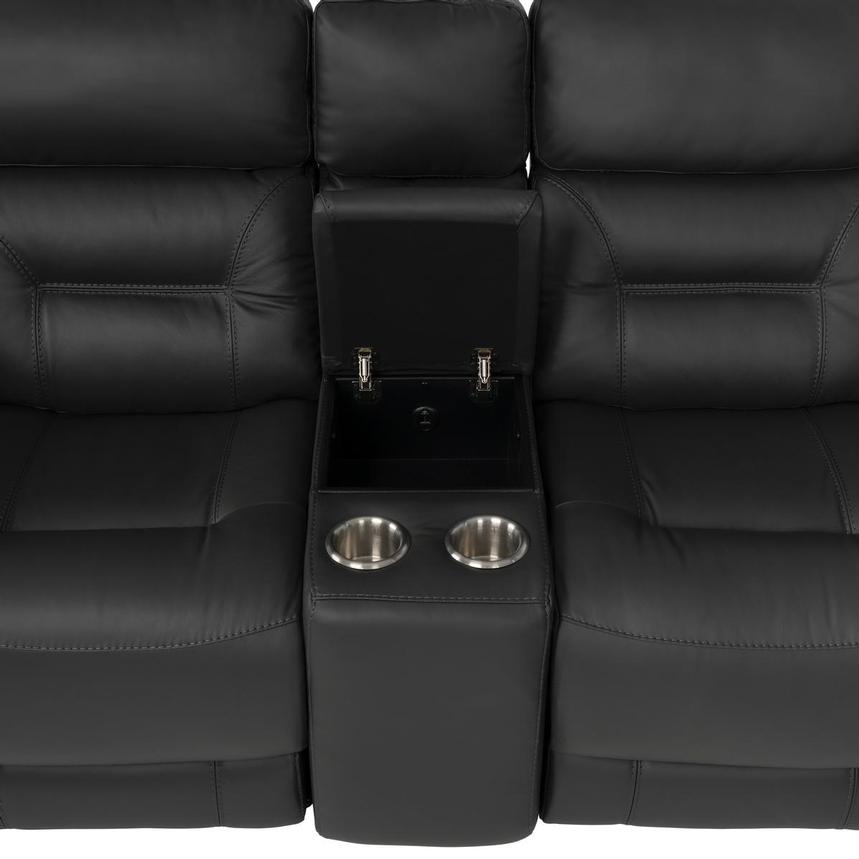Palmer Dark Gray Home Theater Leather Seating with 5PCS/3PWR alternate image, 5 of 9 images.
