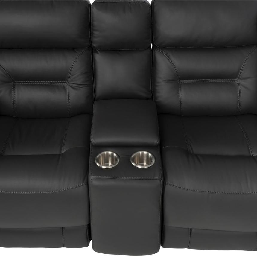 Palmer Dark Gray Leather Power Reclining Sectional with 6PCS/3PWR  alternate image, 7 of 12 images.