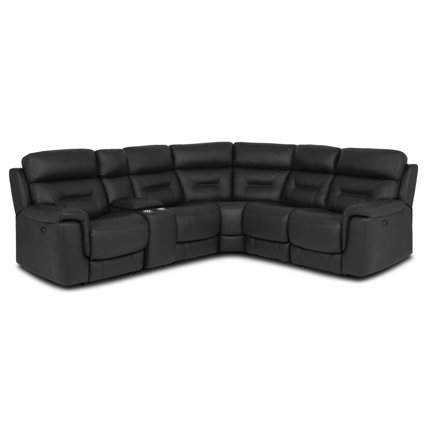 Palmer Dark Gray Leather Power Reclining Sectional with 6PCS/3PWR  main image, 1 of 12 images.
